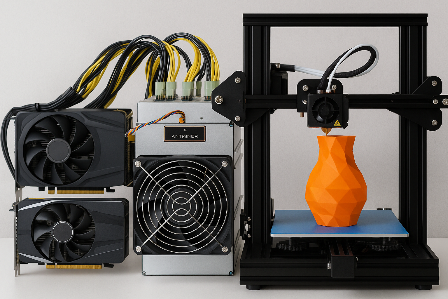 Crypto mining and 3D printing hardware